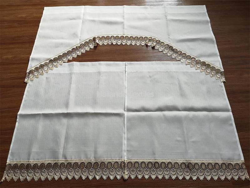 3pcs set Lace Kitchen Curtain