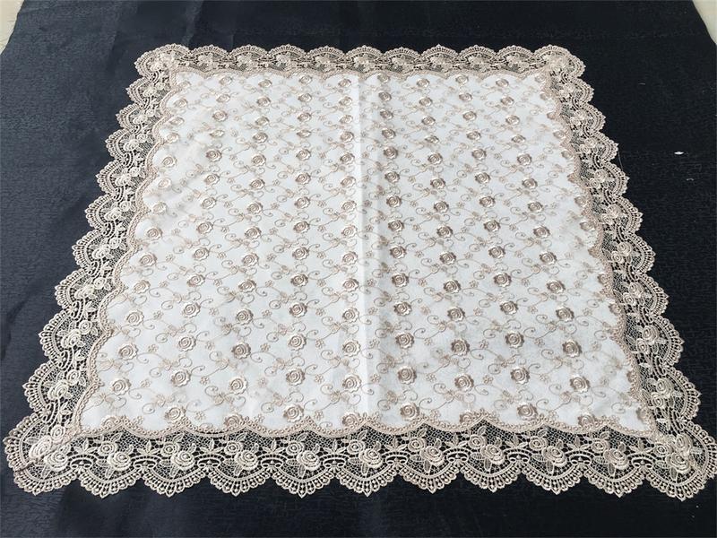 two layers fabric of tablecloth with lace