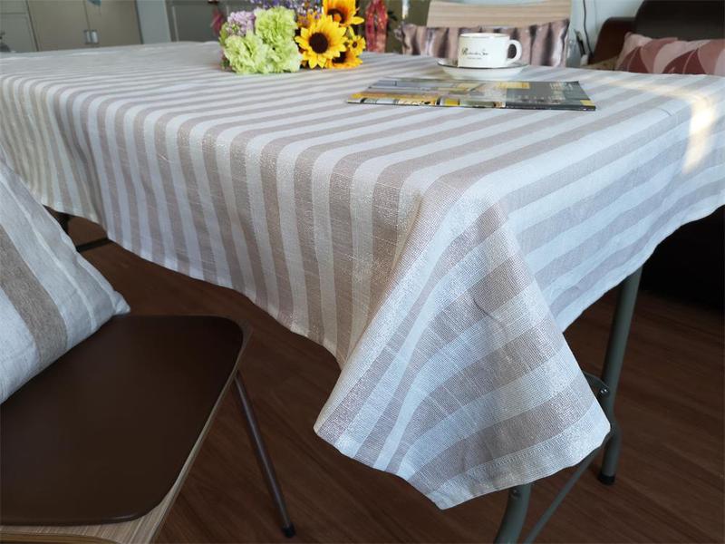 Shiny Yarn-dyed TableCloth with stripe