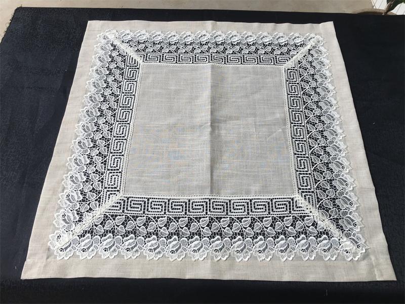 Lace Table Cloth with Polyester Linen Fabric from China
