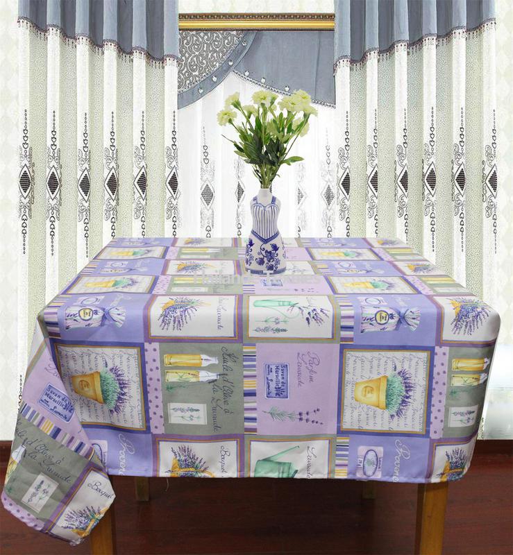 Lavender Printed table cloth with waterproof