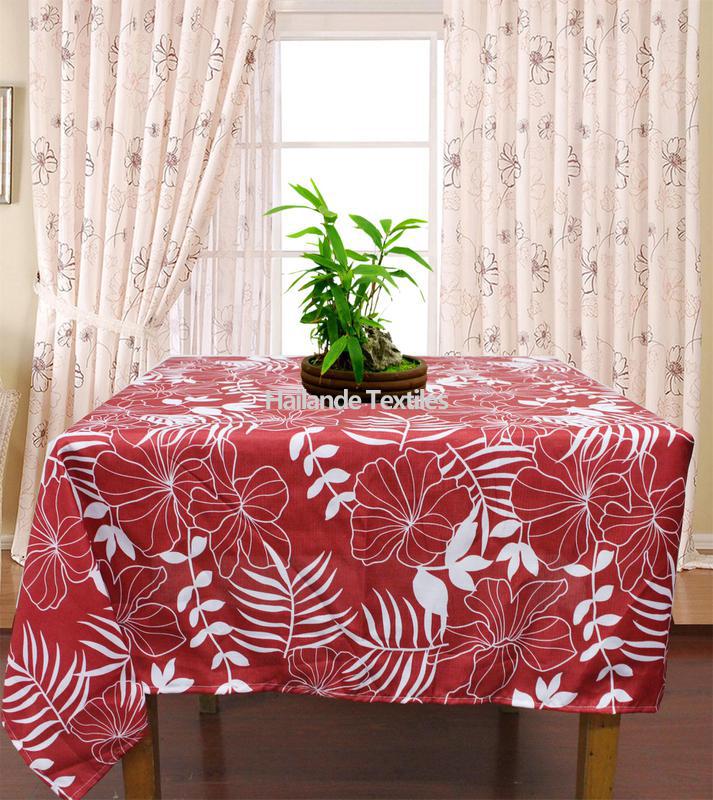 red color Printed table cloth with waterproof