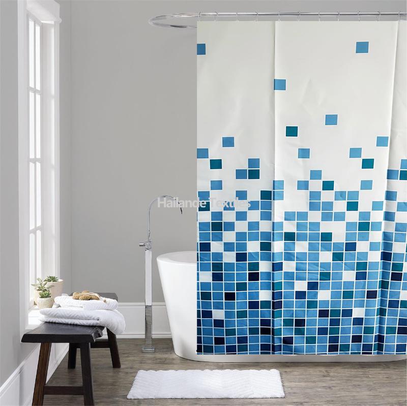 Printed shower curtain